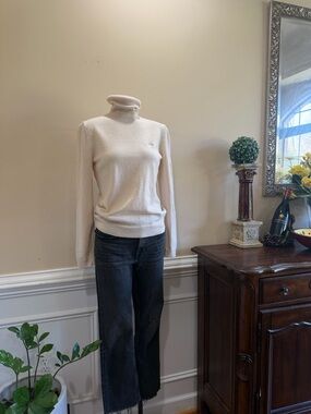 Boss Classic Cream Turtleneck Sweater